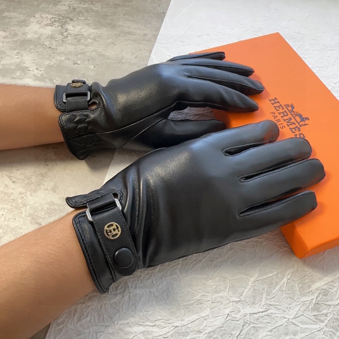 Fashionable EMAS Lambskin Gloves for Fall and Winter, Cozy and Soft, Sizes L and XL - 图片 2