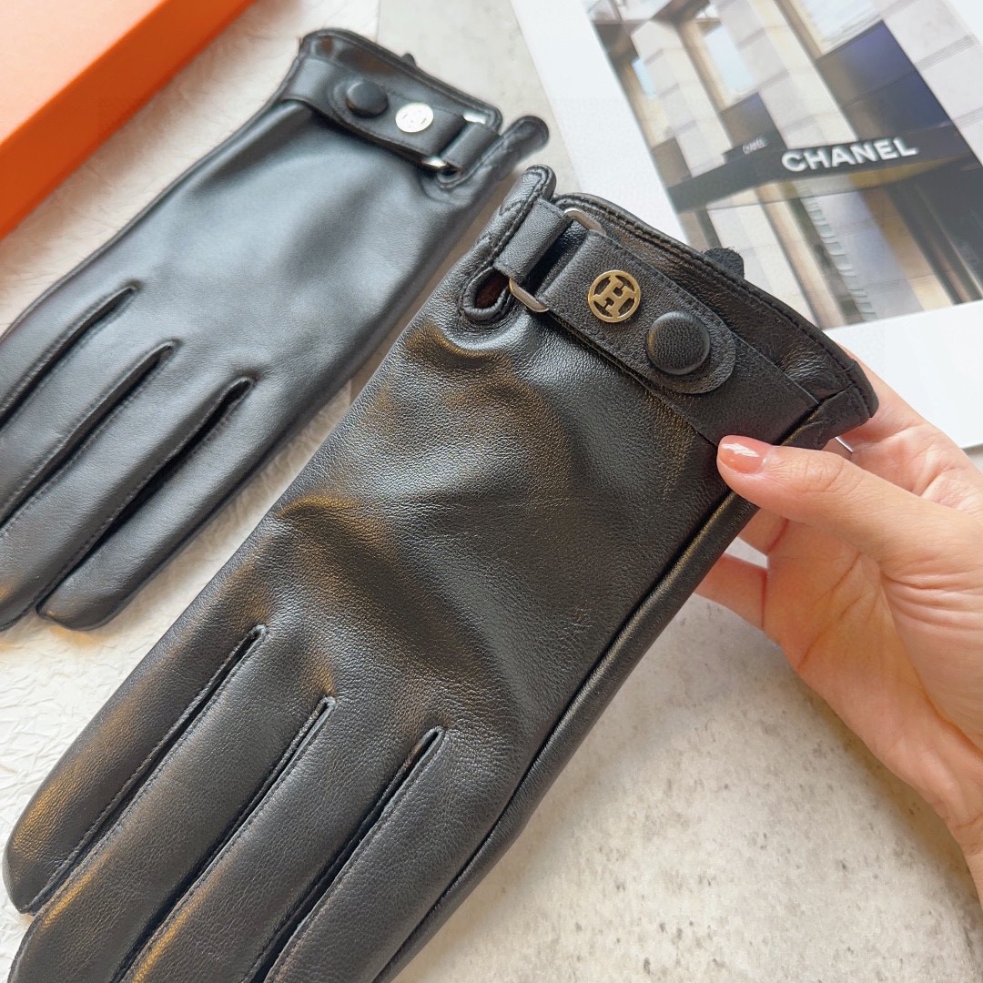 Fashionable EMAS Lambskin Gloves for Fall and Winter, Cozy and Soft, Sizes L and XL - 图片 6