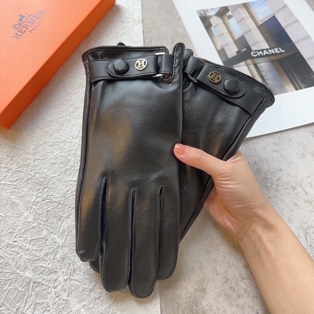 Fashionable EMAS Lambskin Gloves for Fall and Winter, Cozy and Soft, Sizes L and XL - 图片 7