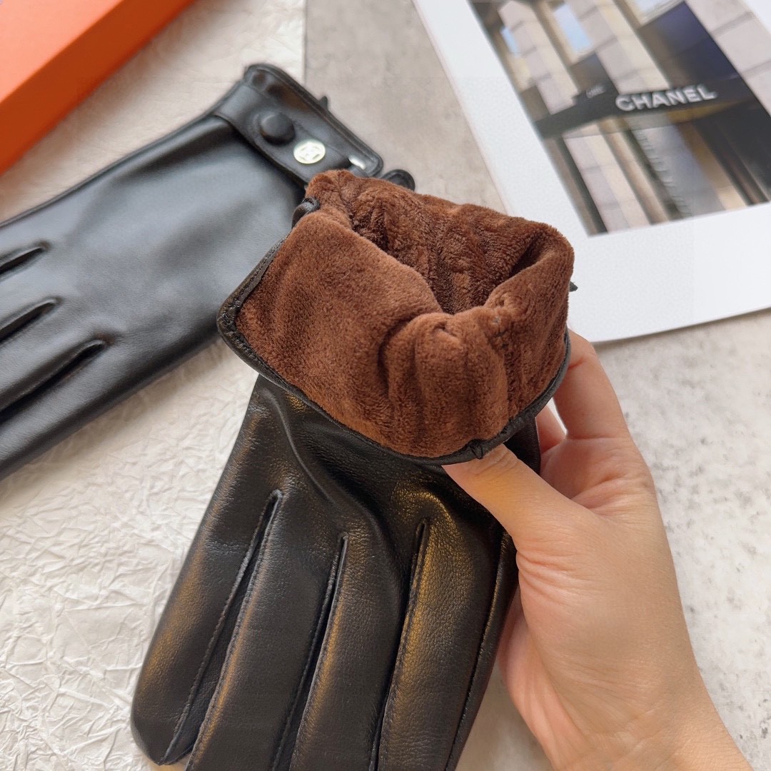 Fashionable EMAS Lambskin Gloves for Fall and Winter, Cozy and Soft, Sizes L and XL - 图片 8