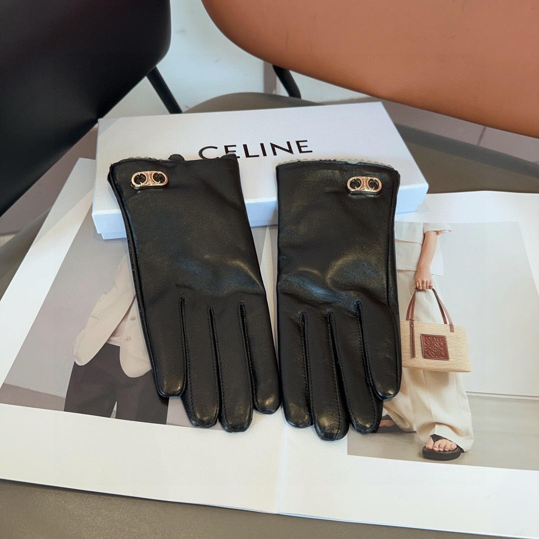 💰275 CÉLINE’S GLOVES, FASHION GLOVES, WARM AND WARM IN THE AUTUMN AND WINTER - 图片 3