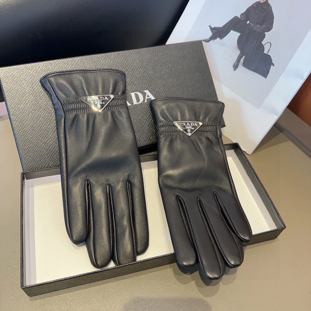 💰300 PRADA LAMBSKIN GLOVES, FASHION GLOVES, WARM AND VELVET IN AUTUMN AND WINTER. ML - 图片 5