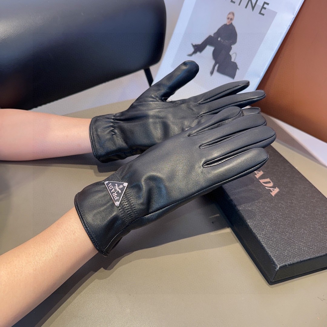 💰300 PRADA LAMBSKIN GLOVES, FASHION GLOVES, WARM AND VELVET IN AUTUMN AND WINTER. ML - 图片 2