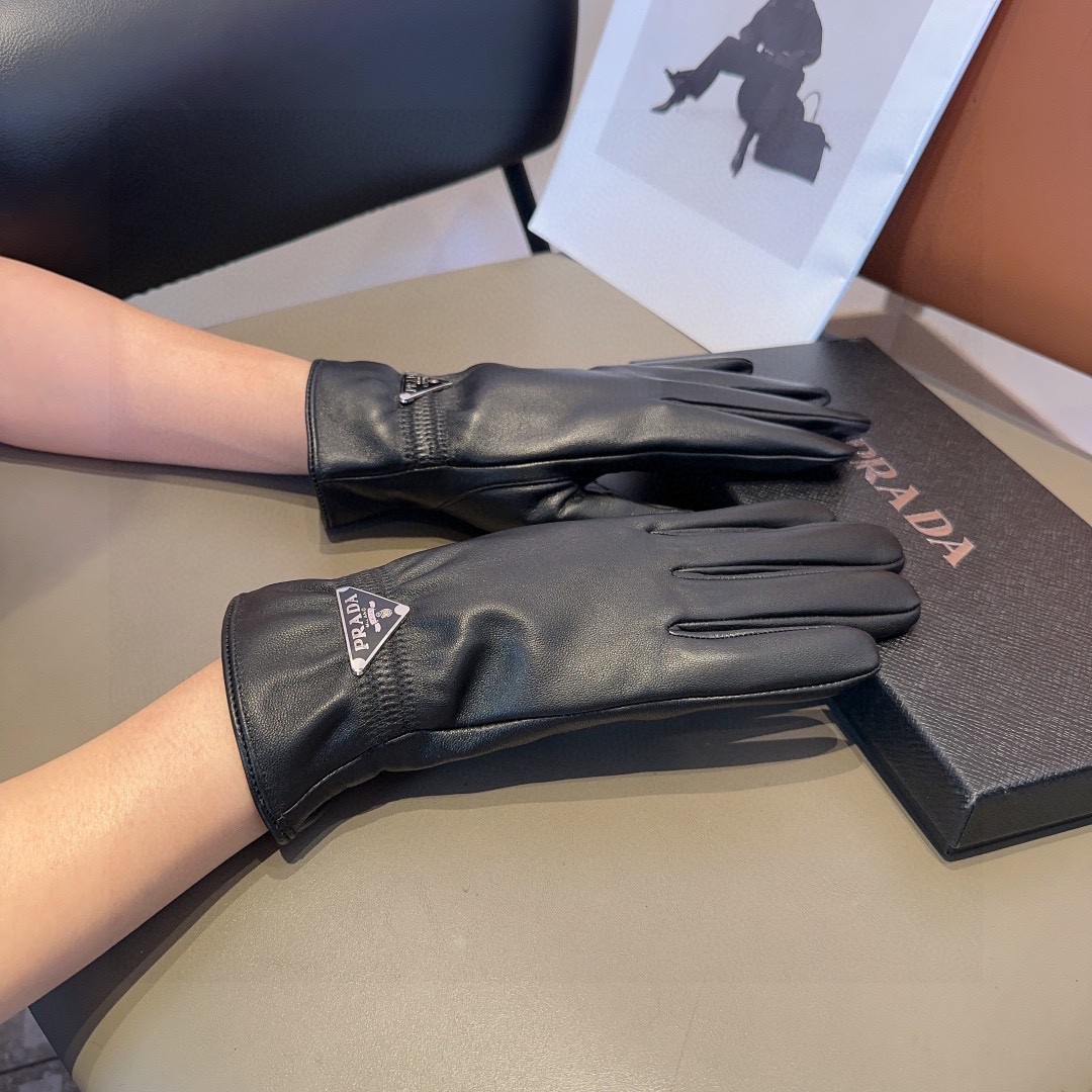 💰300 PRADA LAMBSKIN GLOVES, FASHION GLOVES, WARM AND VELVET IN AUTUMN AND WINTER. ML - 图片 1