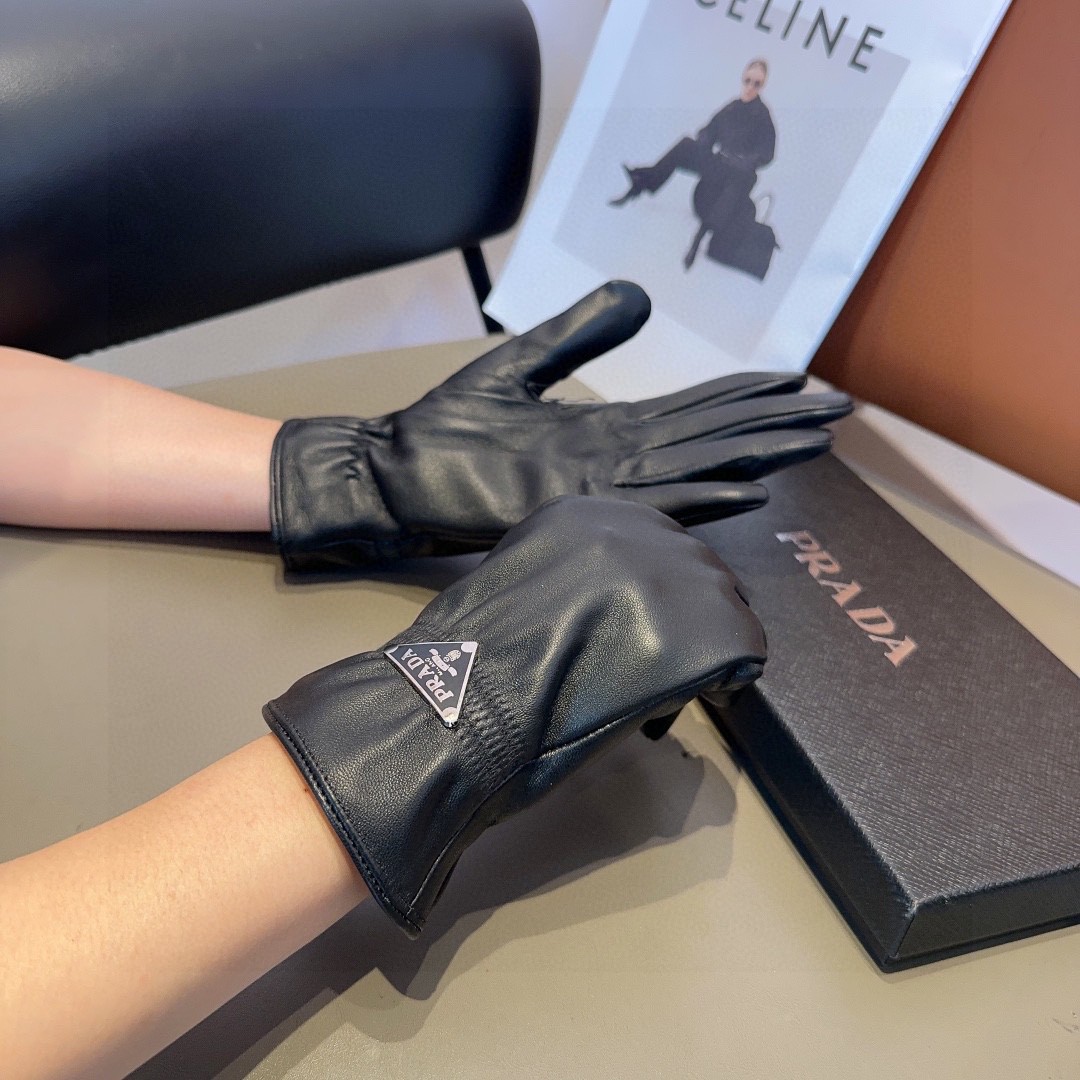 💰300 PRADA LAMBSKIN GLOVES, FASHION GLOVES, WARM AND VELVET IN AUTUMN AND WINTER. ML - 图片 3