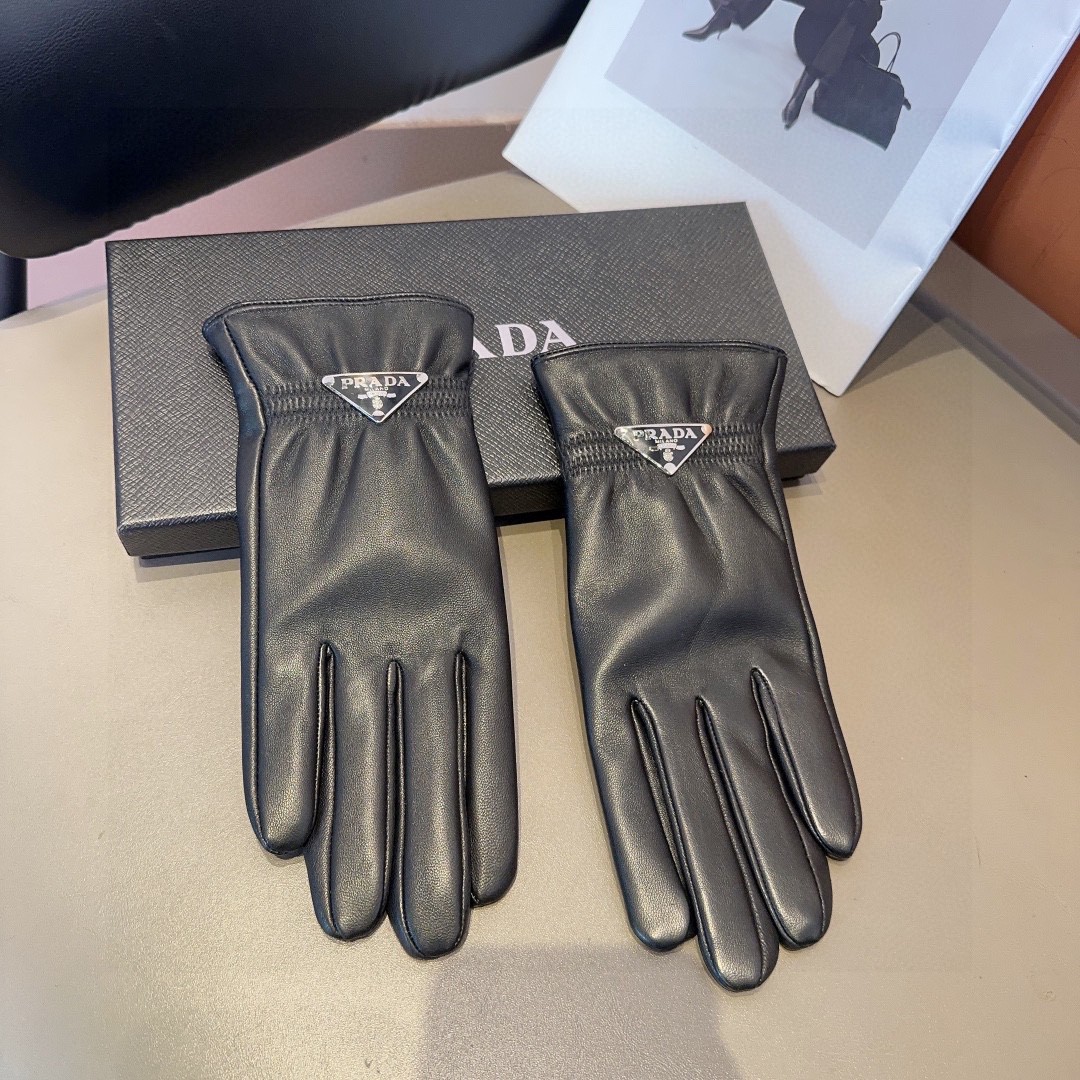💰300 PRADA LAMBSKIN GLOVES, FASHION GLOVES, WARM AND VELVET IN AUTUMN AND WINTER. ML - 图片 4
