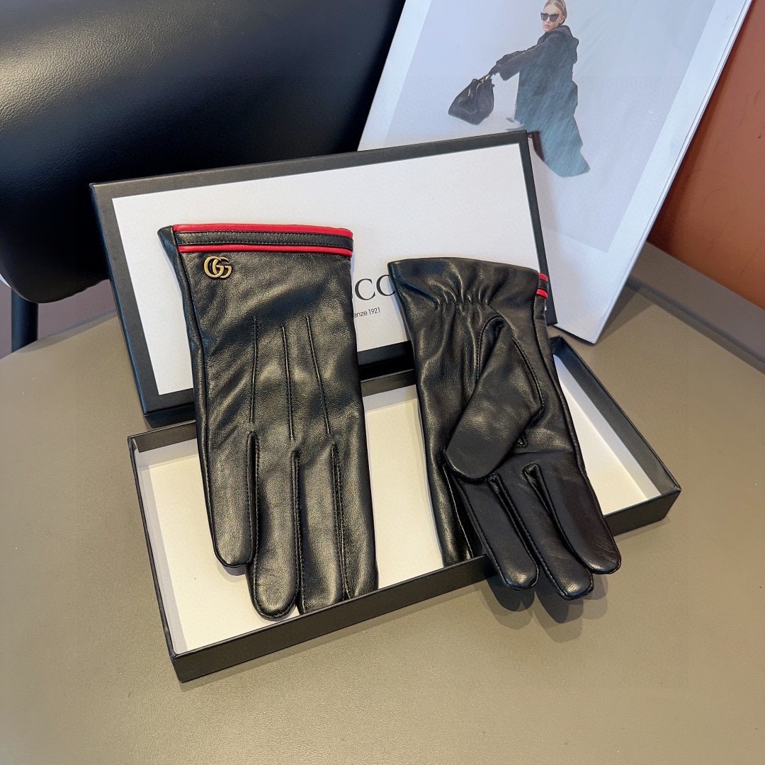 Luxurious Gucci Lambskin Gloves: Fashionable, Warm, Classic, Cozy, Soft, Perfect for Autumn/Winter - 图片 5
