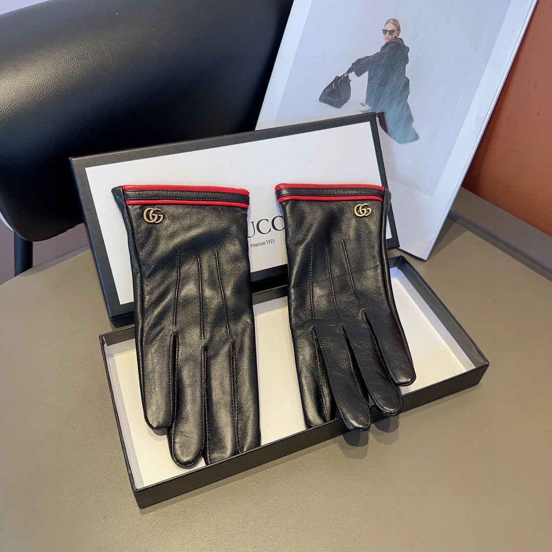 Luxurious Gucci Lambskin Gloves: Fashionable, Warm, Classic, Cozy, Soft, Perfect for Autumn/Winter - 图片 4