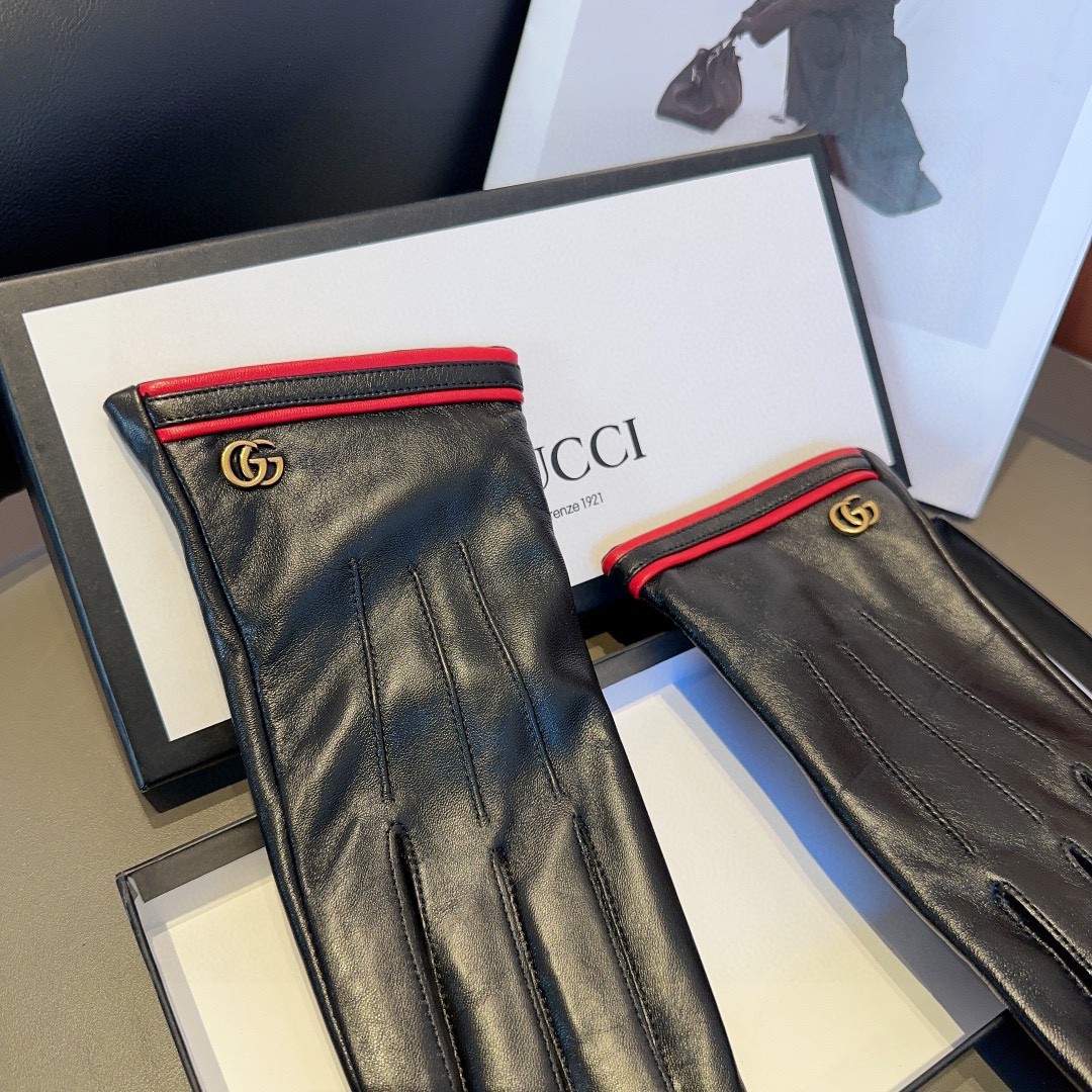 Luxurious Gucci Lambskin Gloves: Fashionable, Warm, Classic, Cozy, Soft, Perfect for Autumn/Winter - 图片 6