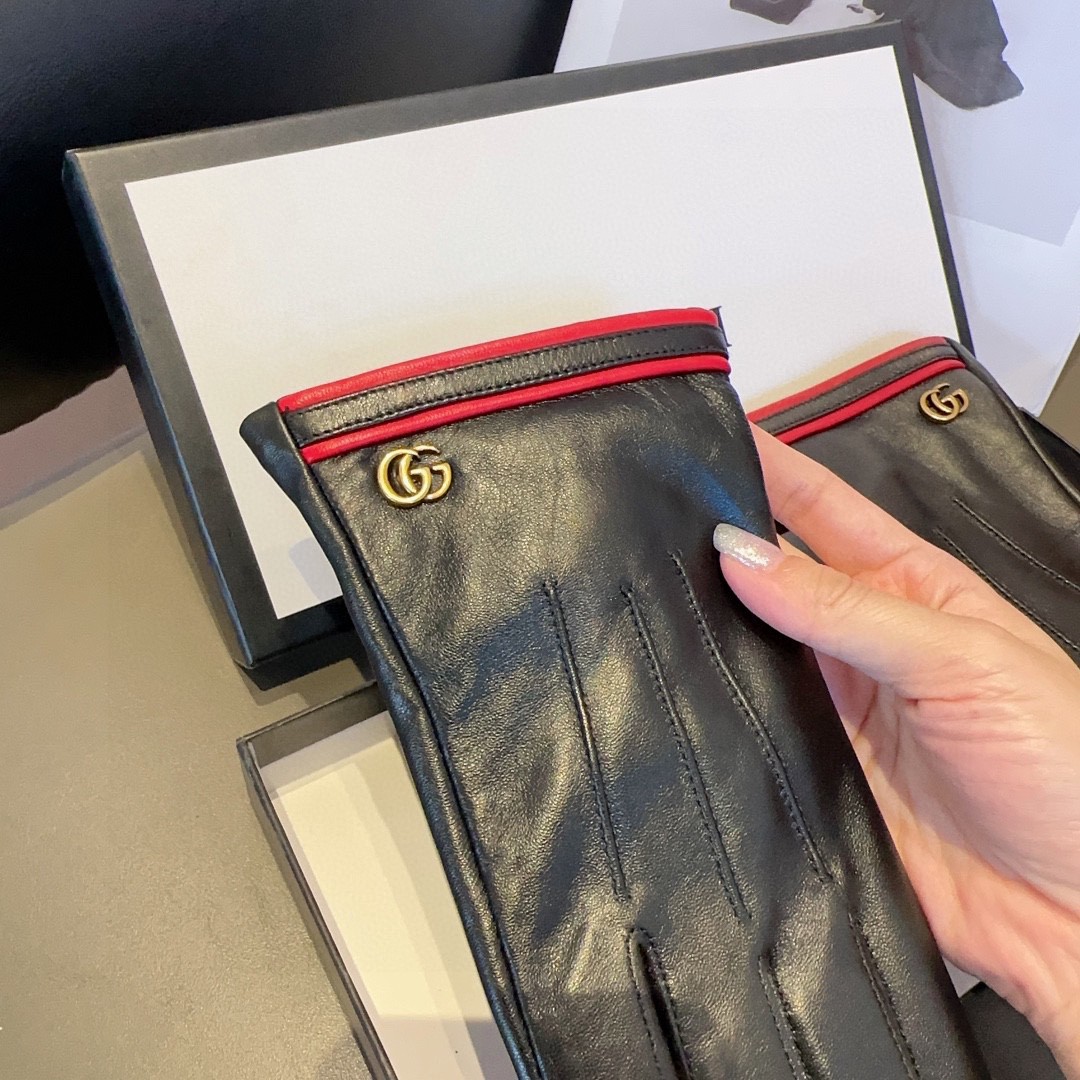 Luxurious Gucci Lambskin Gloves: Fashionable, Warm, Classic, Cozy, Soft, Perfect for Autumn/Winter - 图片 7