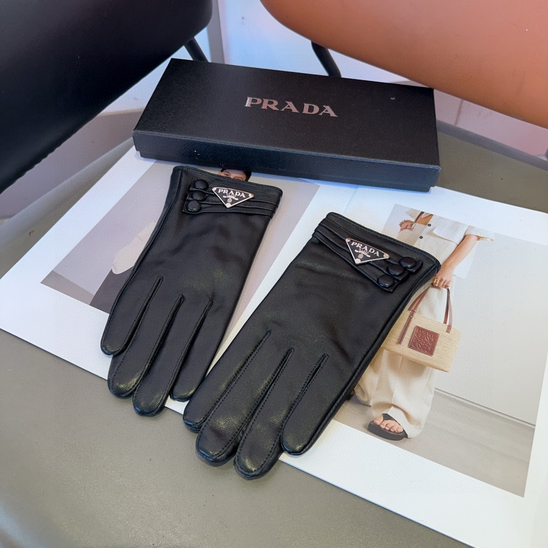 Luxurious Prada Fashion Gloves: Warm, Velvet, Classic, Comfy, Soft for Autumn/Winter! - 图片 4