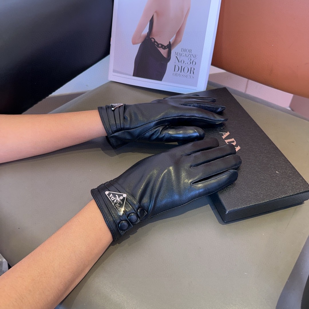 Luxurious Prada Fashion Gloves: Warm, Velvet, Classic, Comfy, Soft for Autumn/Winter! - 图片 2