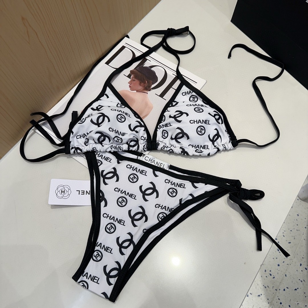 
 香奈儿泳衣，上身显瘦而且好看！穿着很洋气😍SML