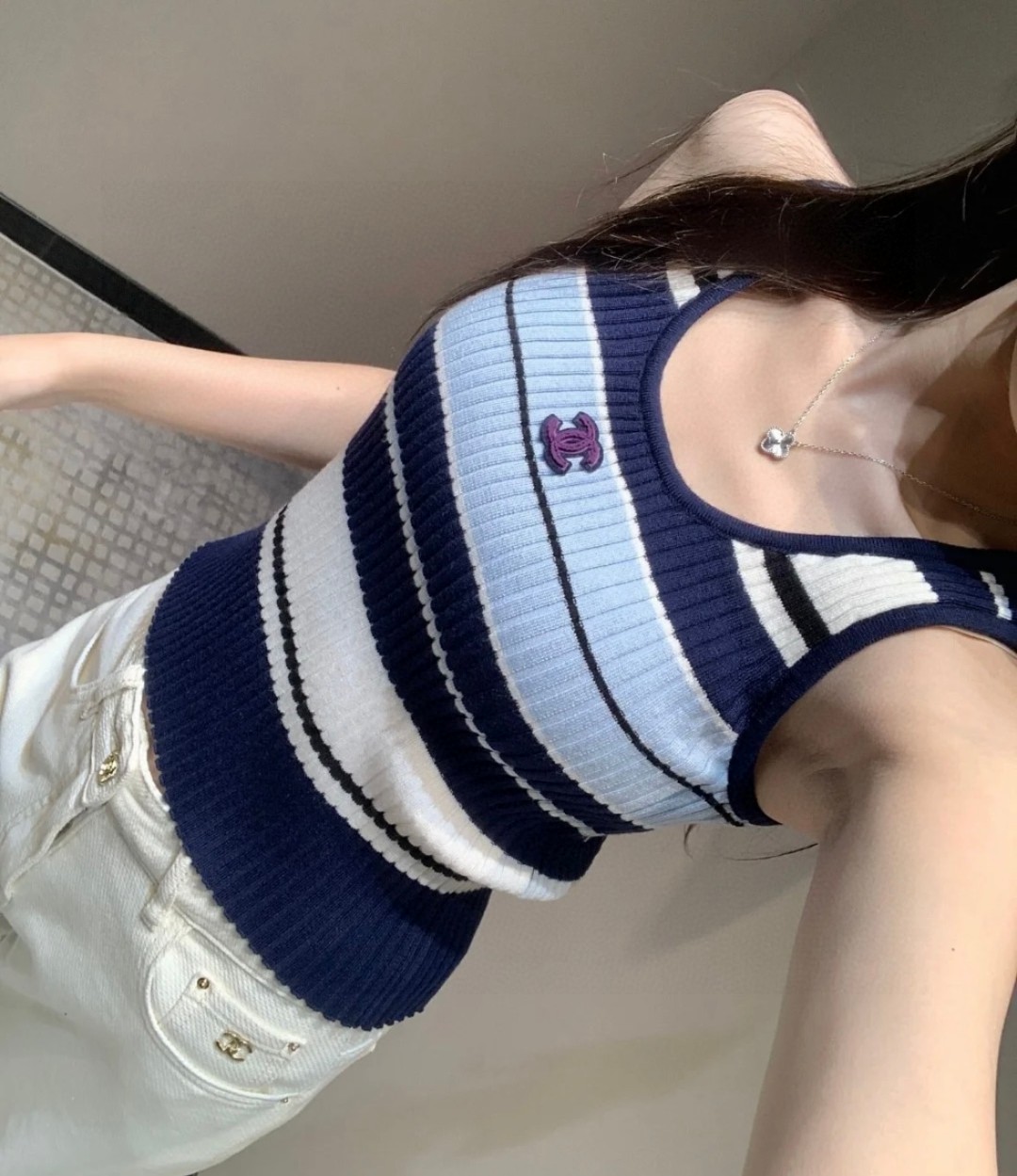 
香奈儿背心，搭外套单穿超。爆
均码