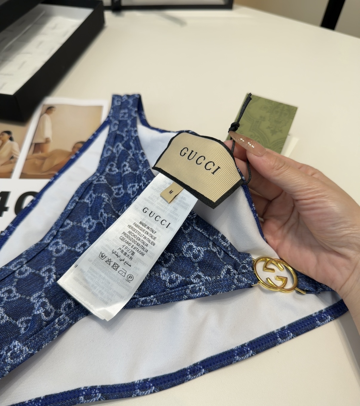 古奇泳衣，实物实在太美了！拍不出来它的美😍谁穿谁美！很值得入手✋ SML