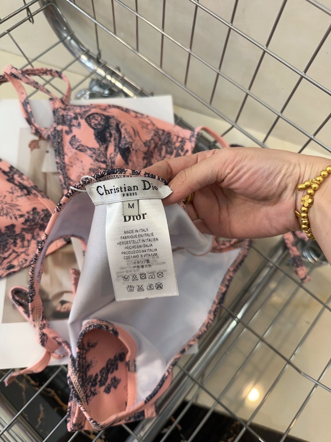 Dio*新款D家经典动物丛林茹伊印花交叉露背连体泳衣（有胸垫）休闲百搭紧身上衣，海边度假🏖️温泉游泳池必