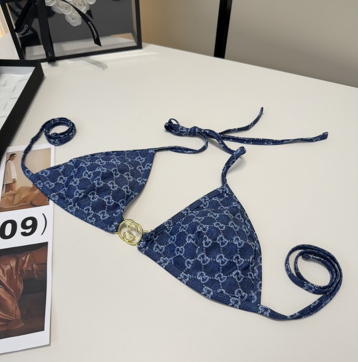 古奇泳衣，实物实在太美了！拍不出来它的美😍谁穿谁美！很值得入手✋ SML