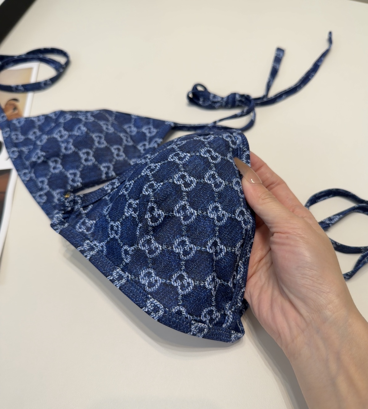 古奇泳衣，实物实在太美了！拍不出来它的美😍谁穿谁美！很值得入手✋ SML