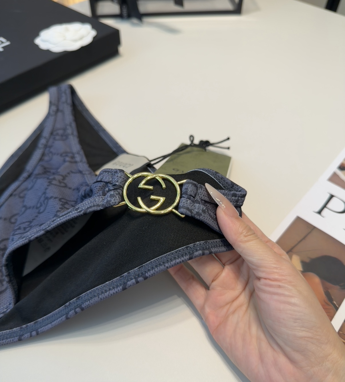 古奇泳衣，时尚潮人必备！实物超级好看！海边度假拍照超级好！SML