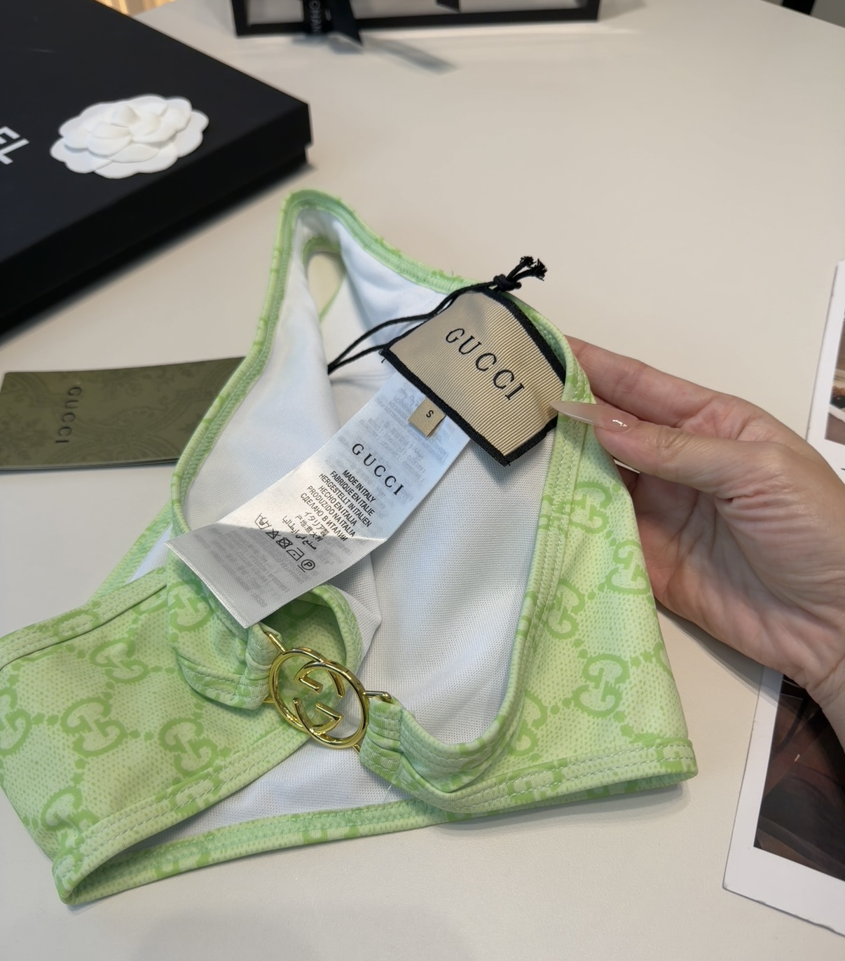 古奇泳衣，时尚潮人必备！实物超级好看！海边度假拍照超级好！SML