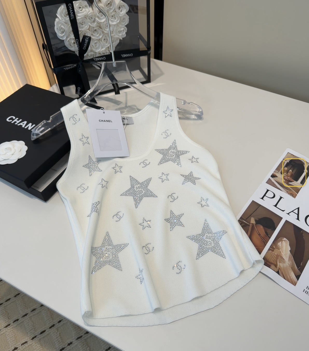 香奈儿烫钻背心，搭外套单穿超🔥爆均码