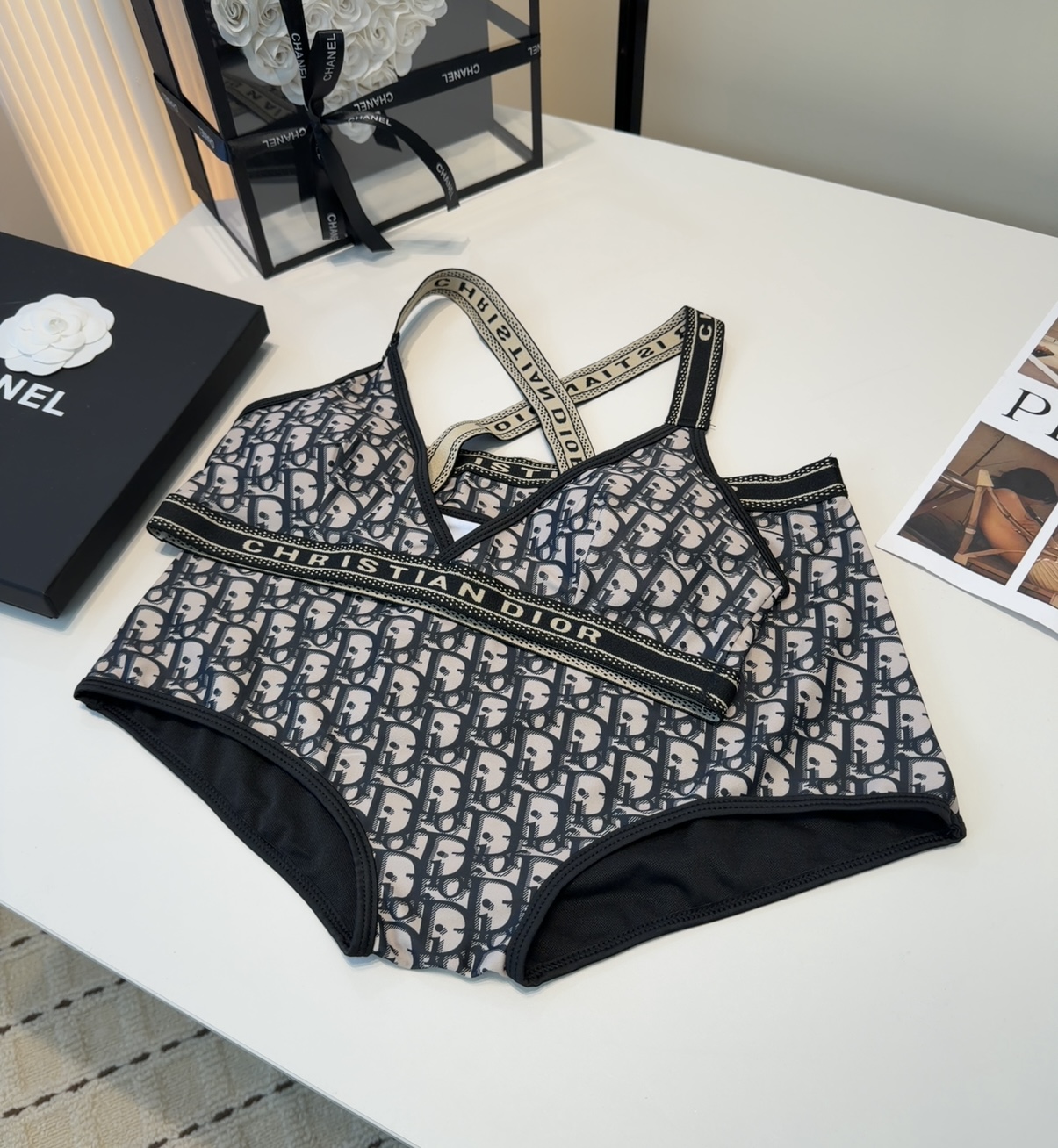 迪奥泳衣，上身显瘦而且好看！穿着很洋气😍SML