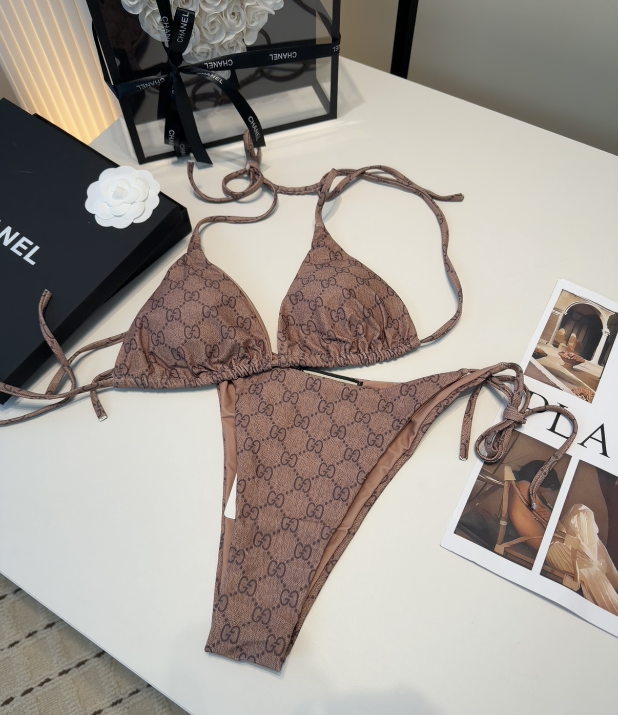 古奇泳衣，上身显瘦而且好看！穿着很洋气😍SML