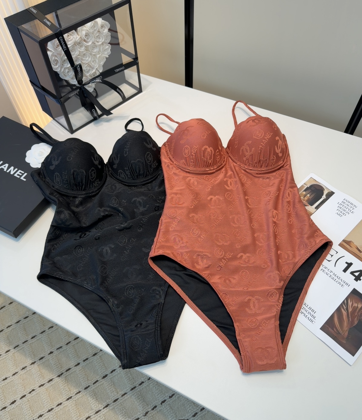 香奈儿泳衣，上身显瘦而且好看！穿着很洋气😍SML