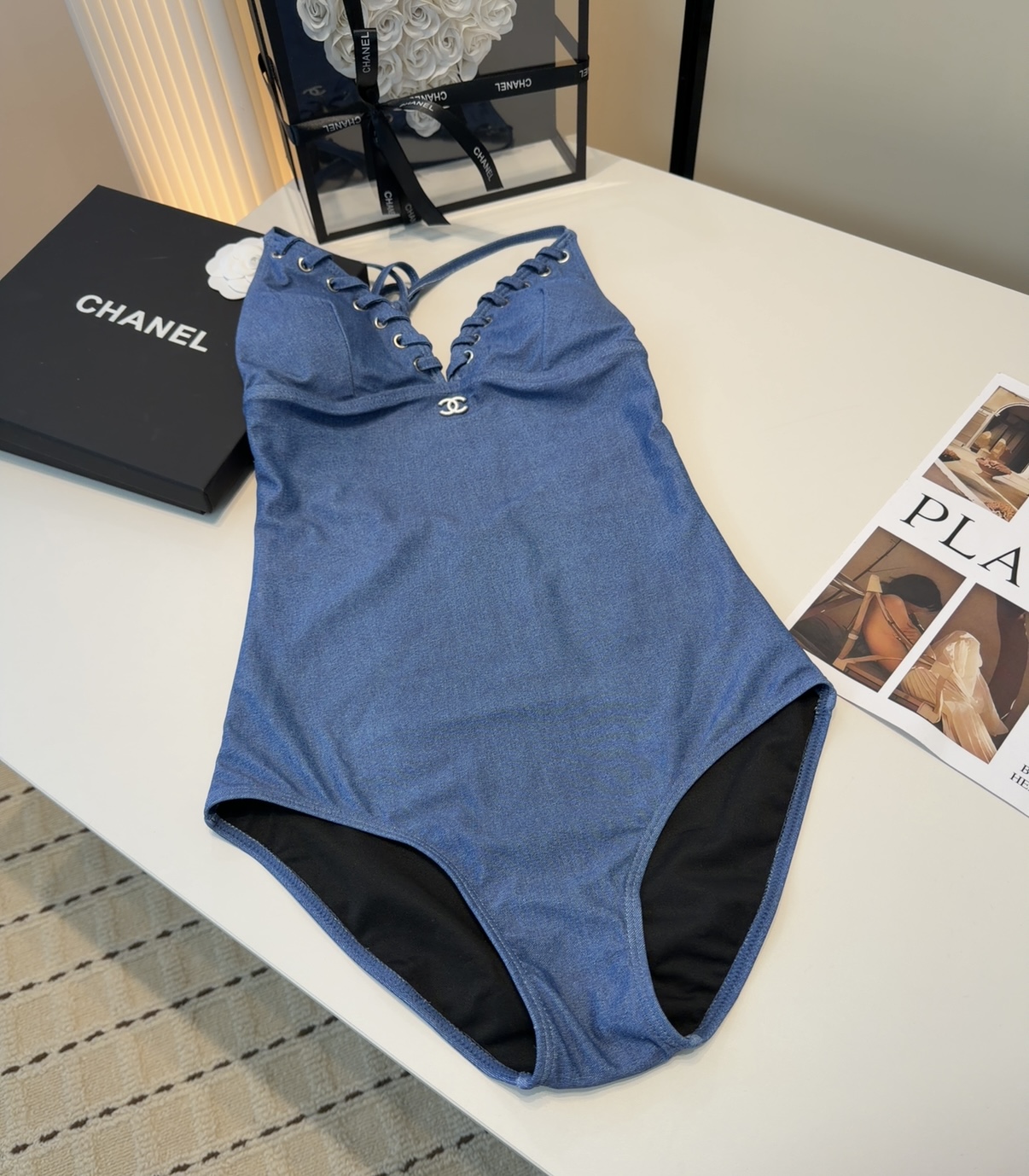 香奈儿泳衣，上身显瘦而且好看！穿着很洋气😍SML