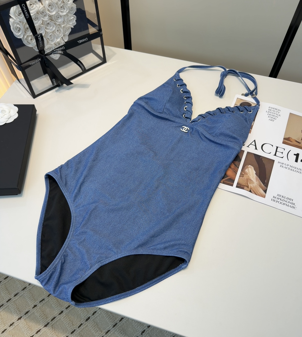 香奈儿泳衣，上身显瘦而且好看！穿着很洋气😍SML