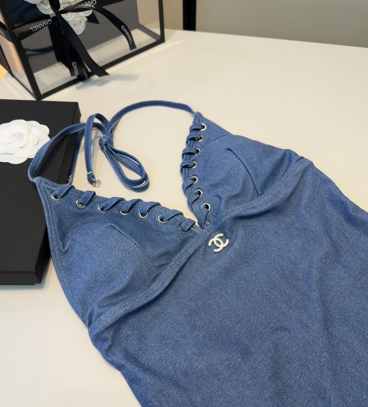 香奈儿泳衣，上身显瘦而且好看！穿着很洋气😍SML