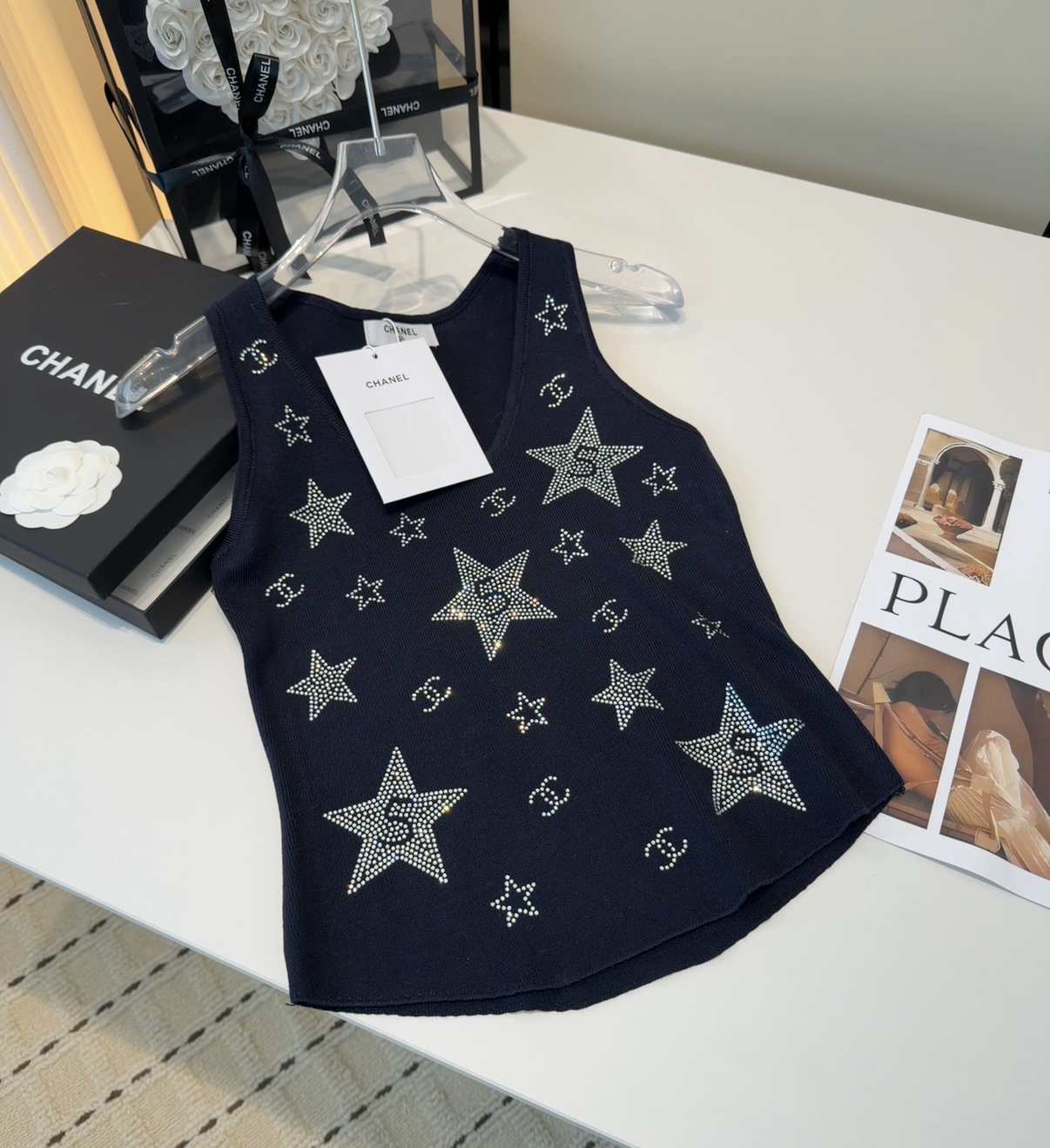 香奈儿烫钻背心，搭外套单穿超🔥爆均码