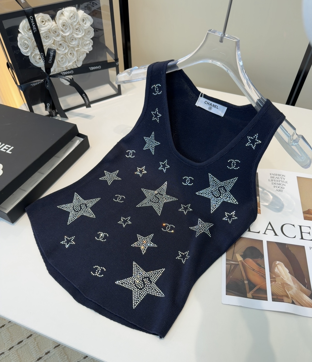 香奈儿烫钻背心，搭外套单穿超🔥爆均码