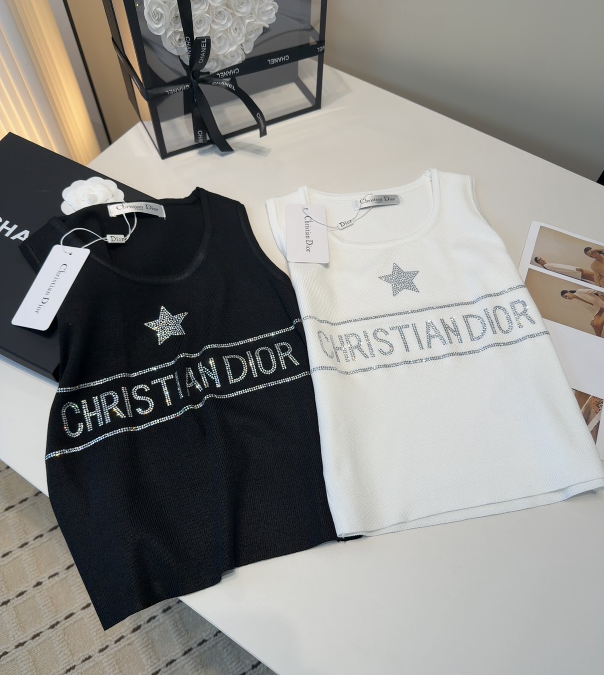 迪奥烫钻背心，搭外套单穿超🔥爆均码