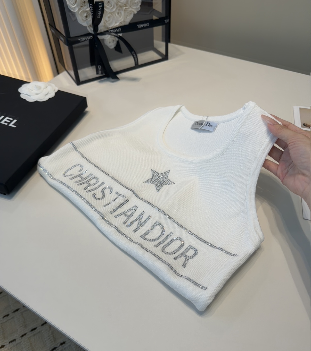 迪奥烫钻背心，搭外套单穿超🔥爆均码