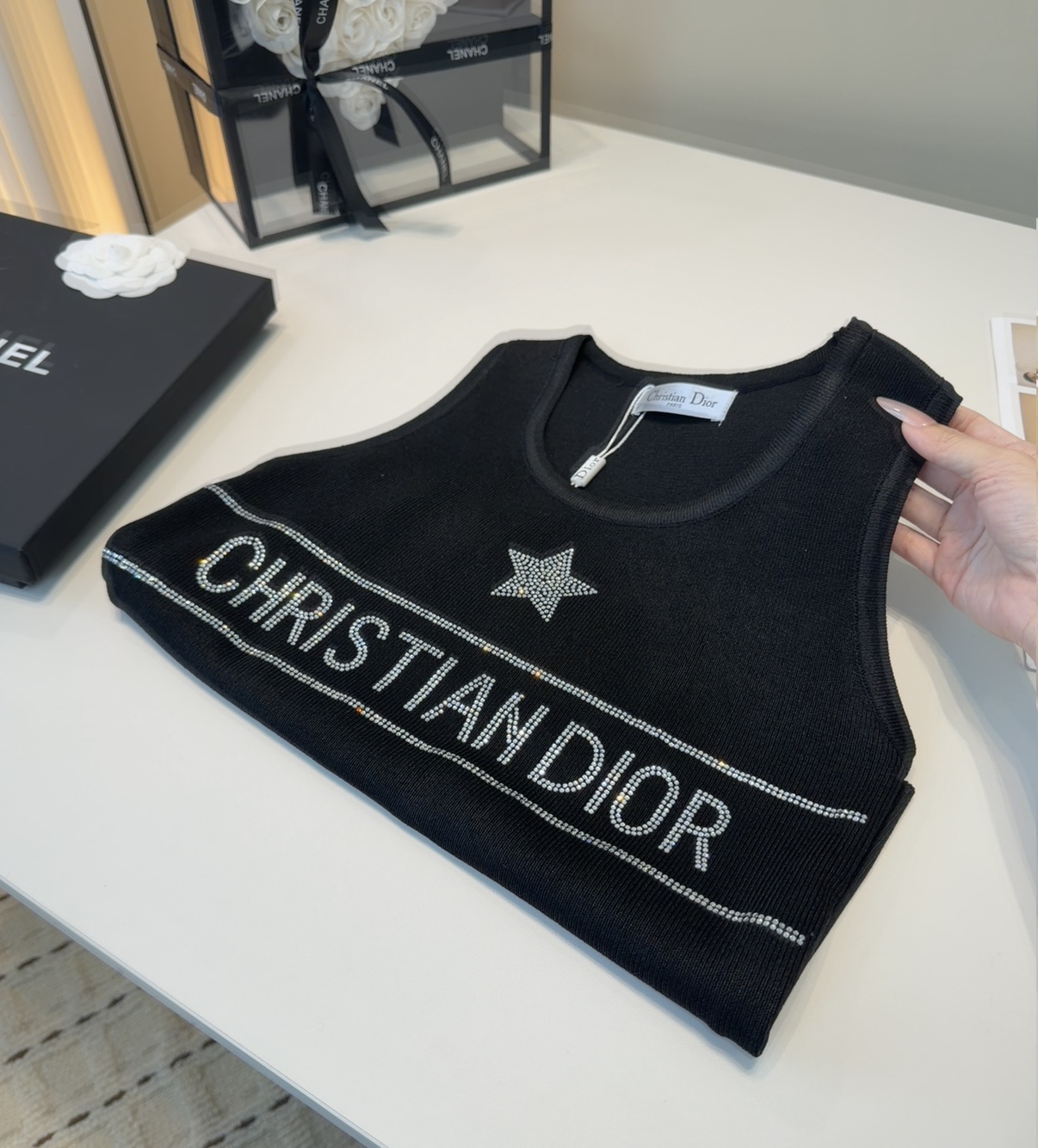 迪奥烫钻背心，搭外套单穿超🔥爆均码