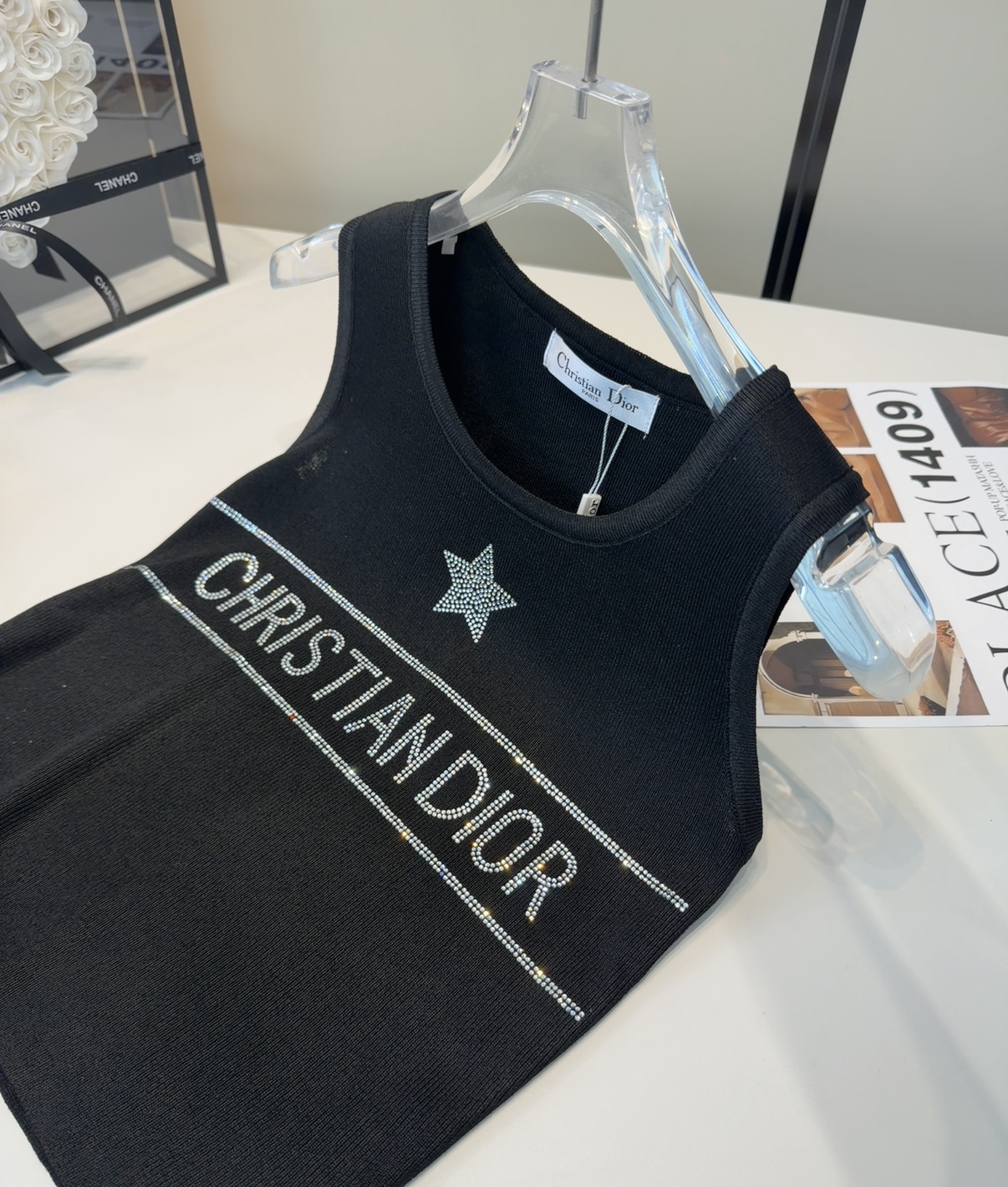 迪奥烫钻背心，搭外套单穿超🔥爆均码