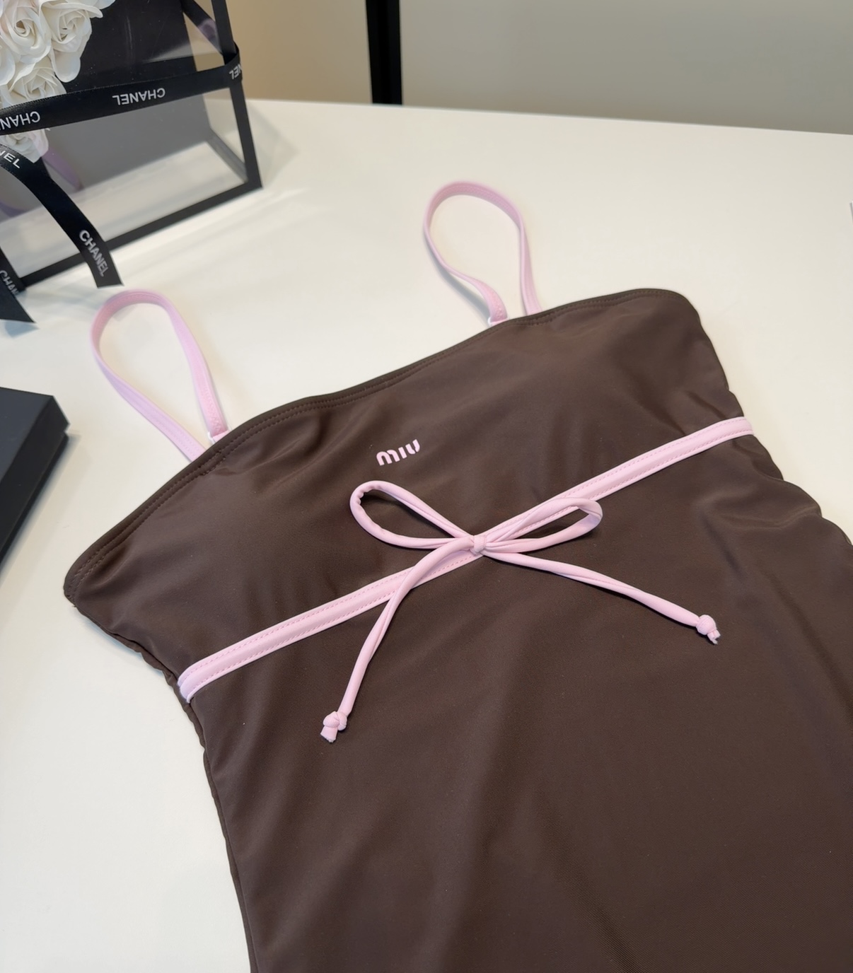 Miumiu泳衣，时尚潮人必备！实物超级好看！海边度假拍照超级好！SML