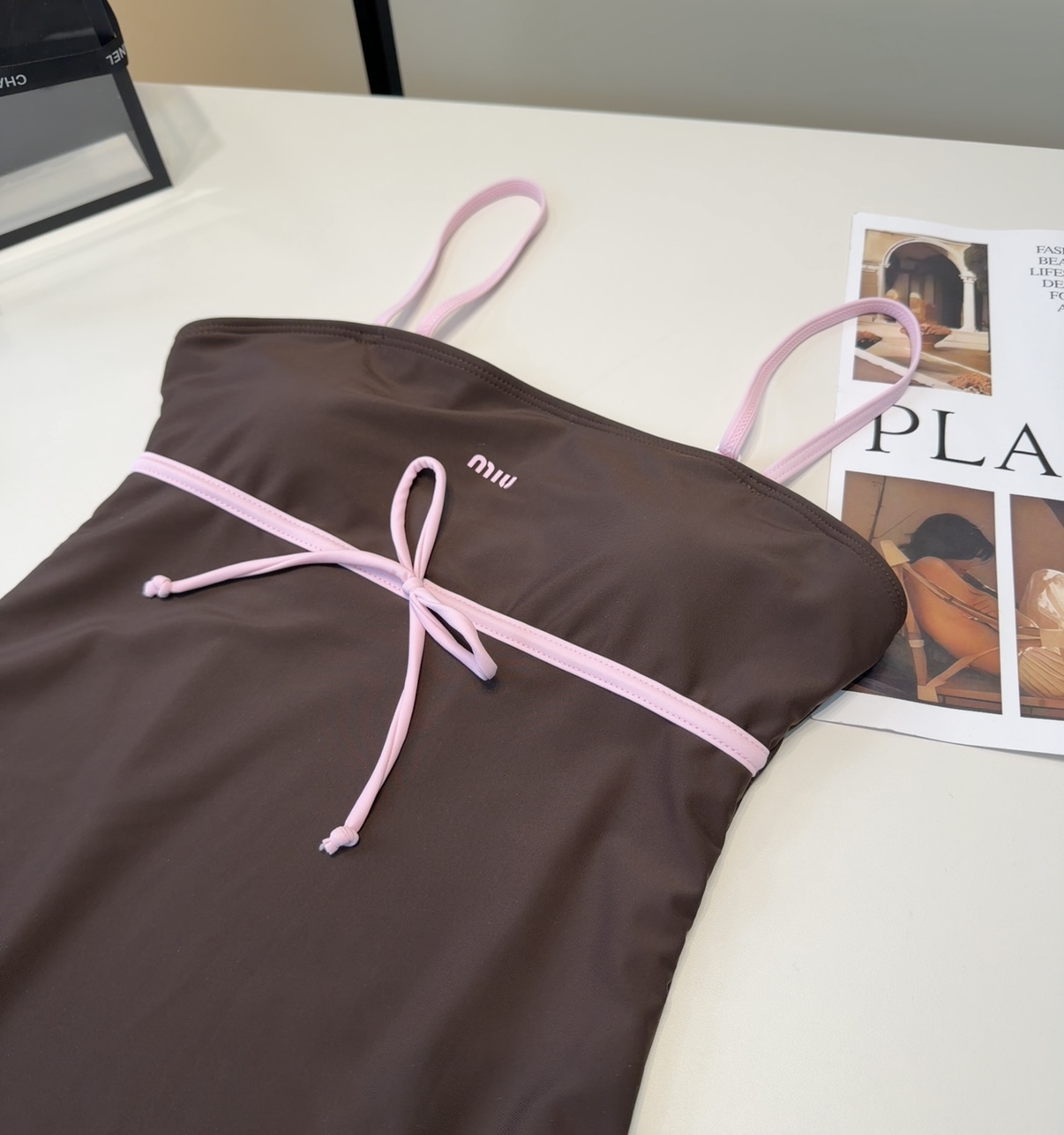 Miumiu泳衣，时尚潮人必备！实物超级好看！海边度假拍照超级好！SML
