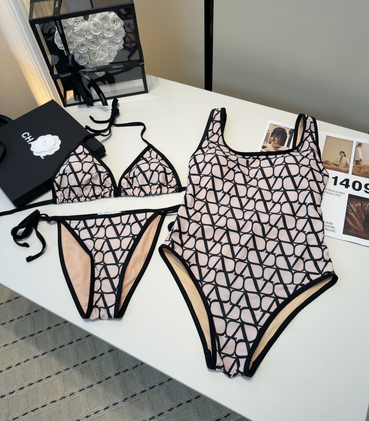 华伦天奴泳衣，上身显瘦而且好看！穿着很洋气😍SML