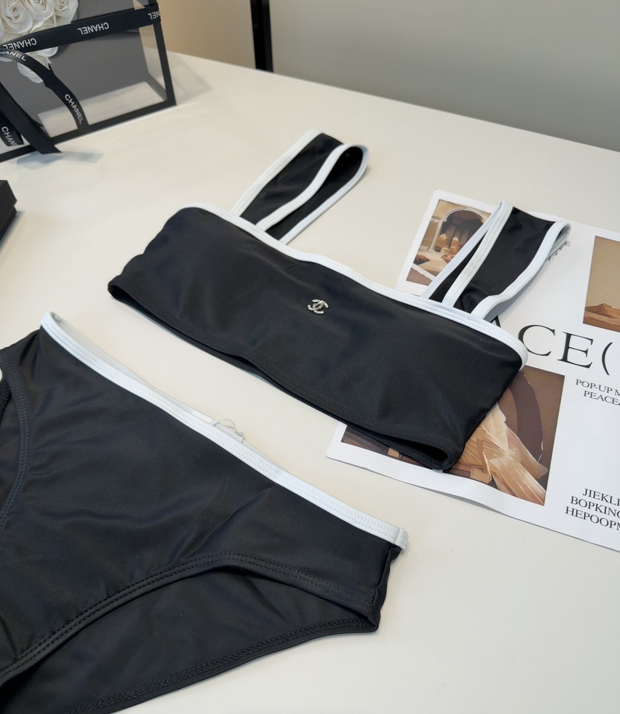 香奈儿泳衣，上身显瘦而且好看！穿着很洋气😍SML