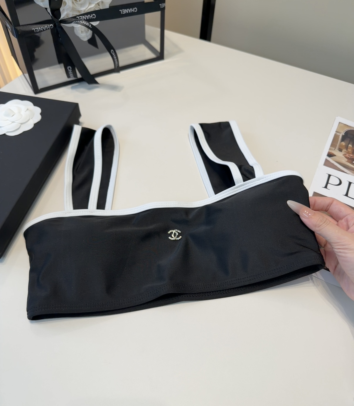 香奈儿泳衣，上身显瘦而且好看！穿着很洋气😍SML