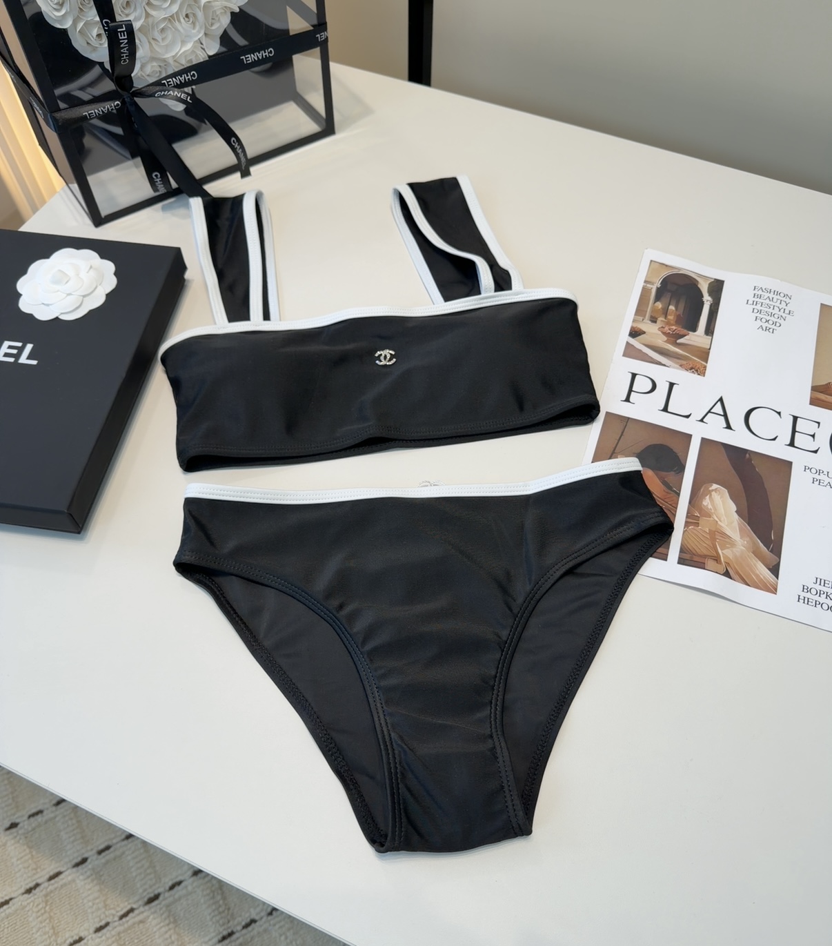 香奈儿泳衣，上身显瘦而且好看！穿着很洋气😍SML