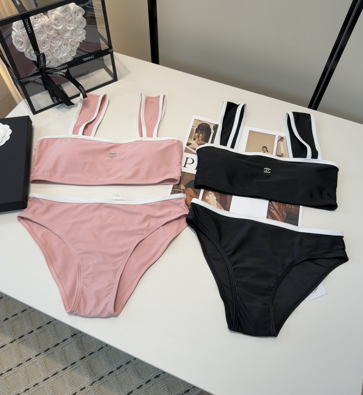 香奈儿泳衣，上身显瘦而且好看！穿着很洋气😍SML