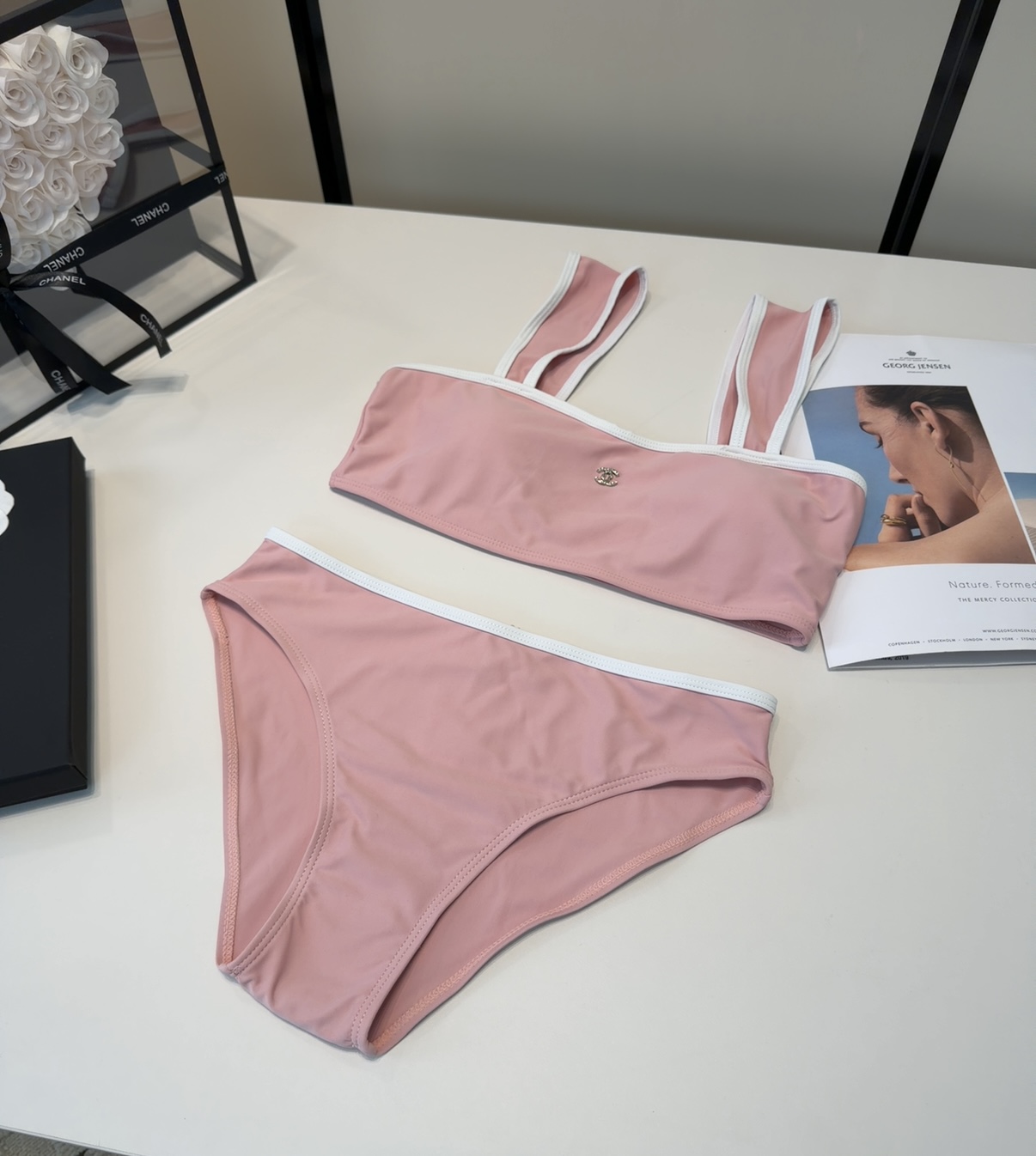 香奈儿泳衣，上身显瘦而且好看！穿着很洋气😍SML