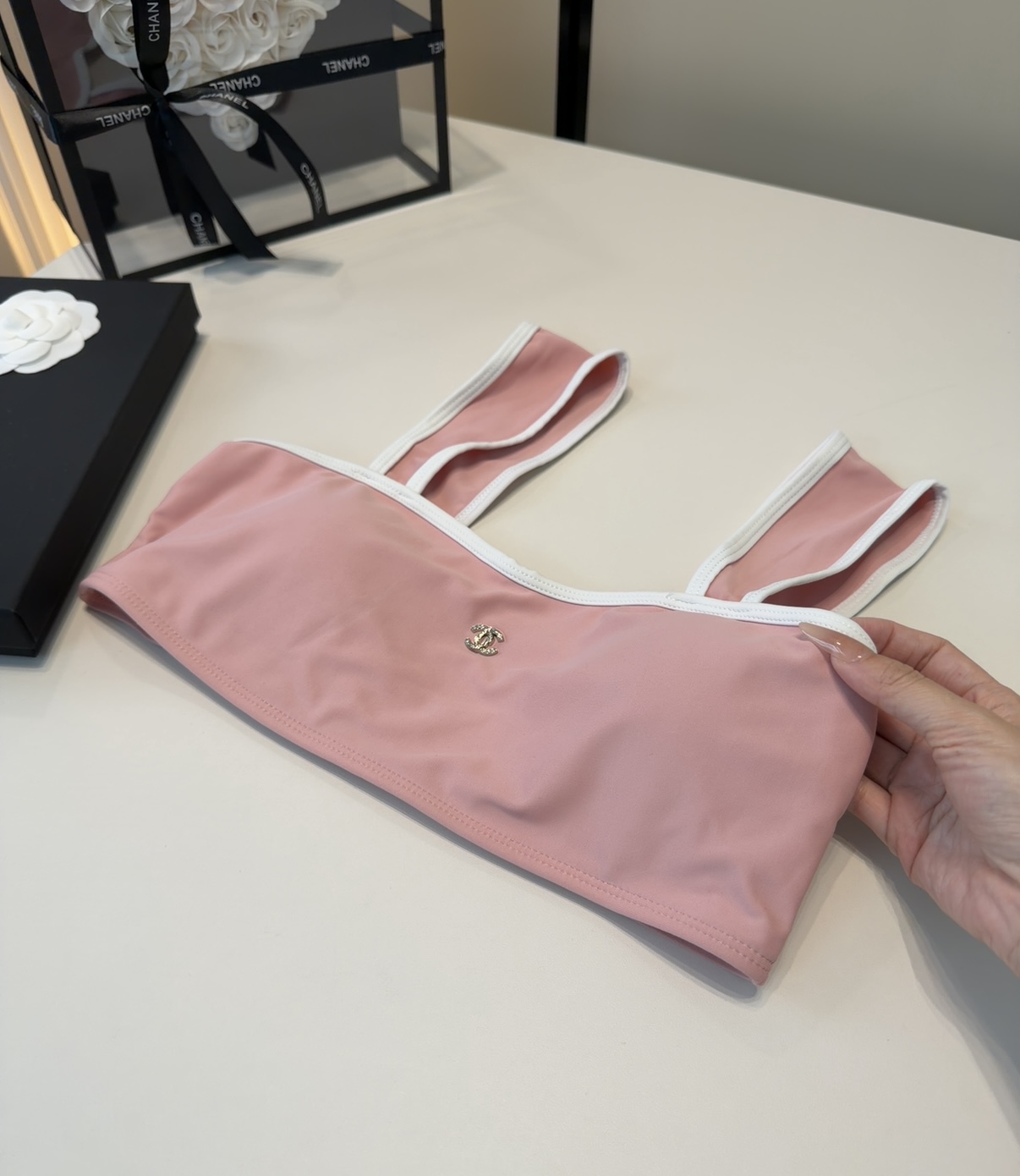 香奈儿泳衣，上身显瘦而且好看！穿着很洋气😍SML