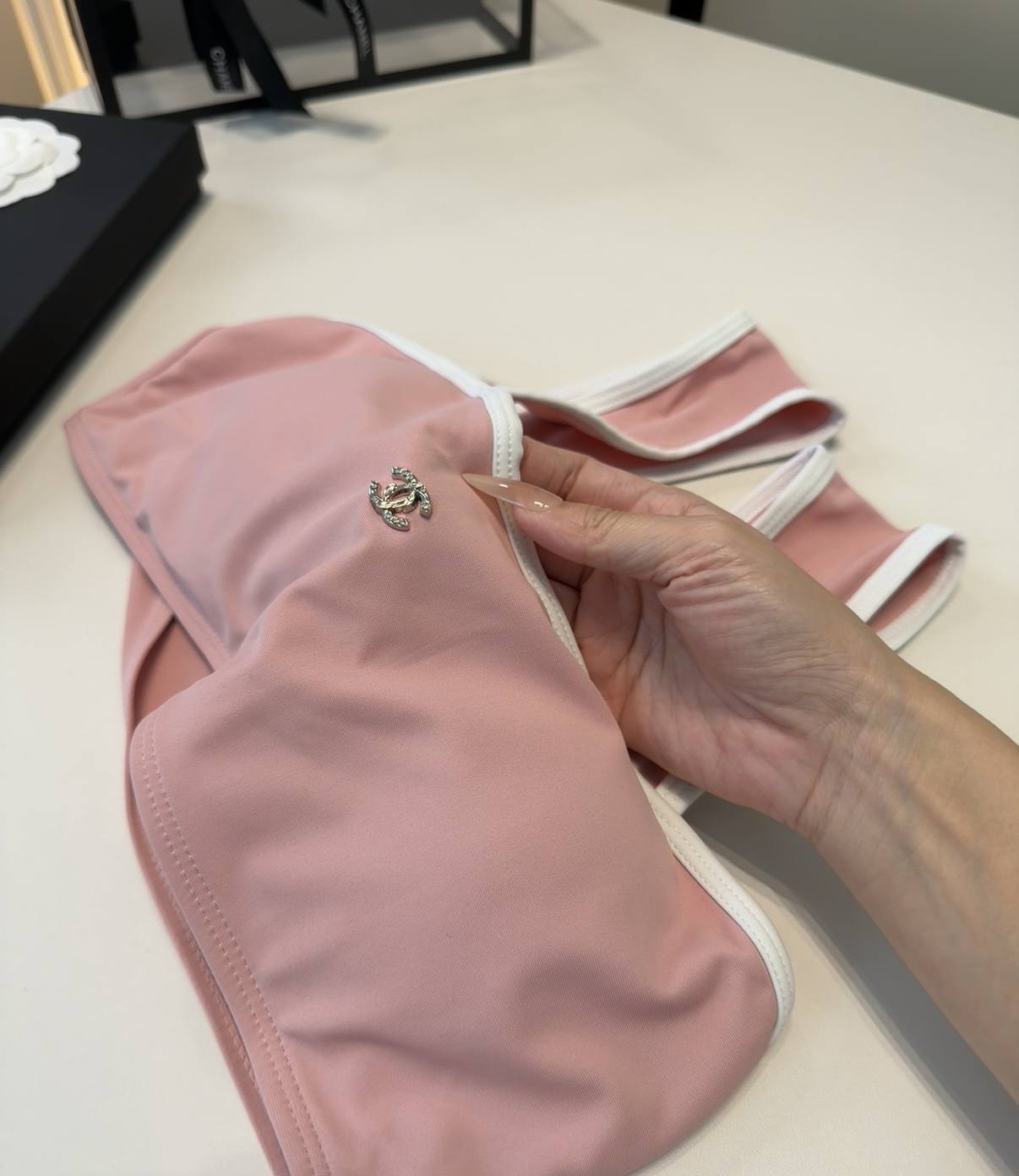 香奈儿泳衣，上身显瘦而且好看！穿着很洋气😍SML