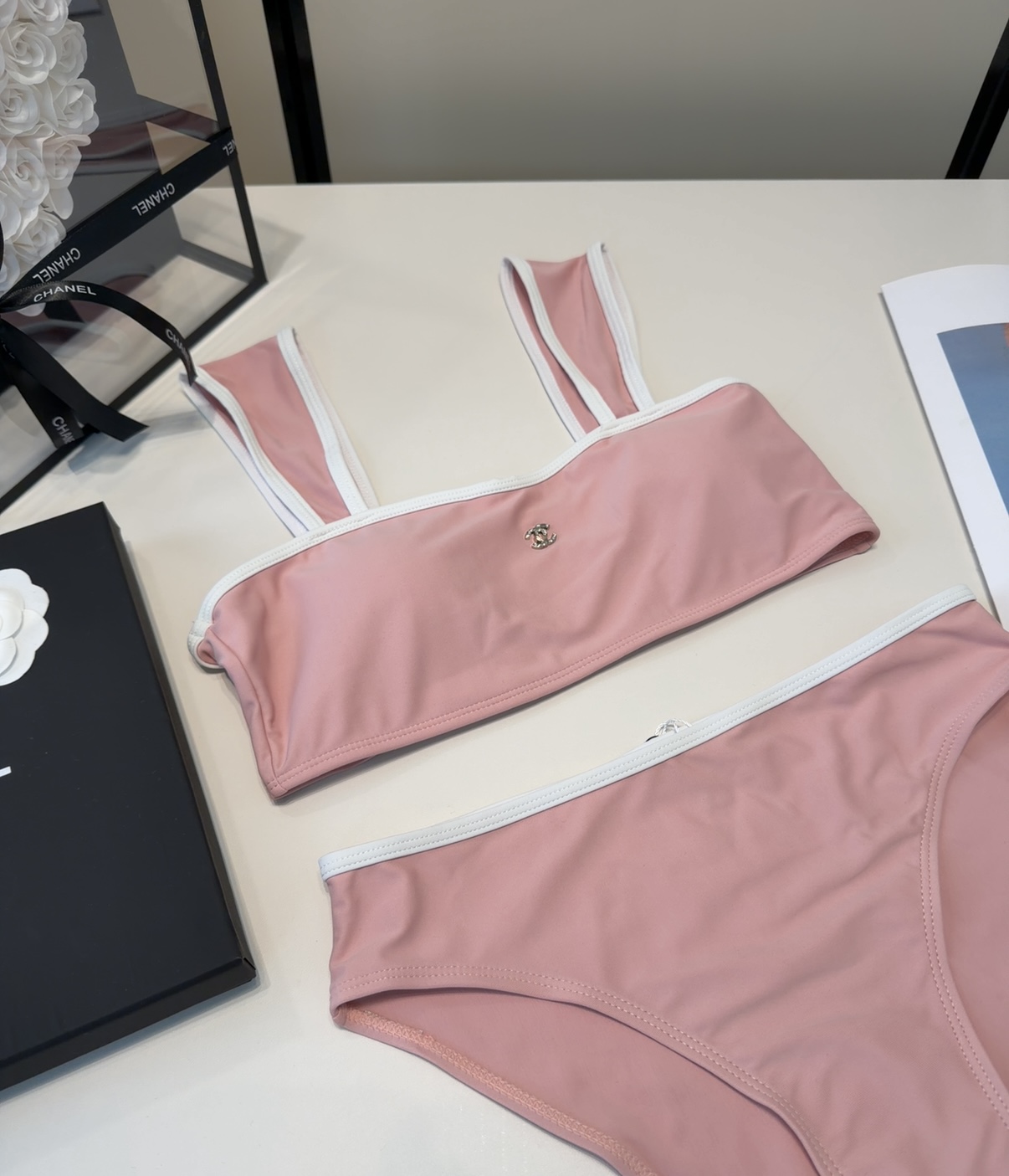 香奈儿泳衣，上身显瘦而且好看！穿着很洋气😍SML