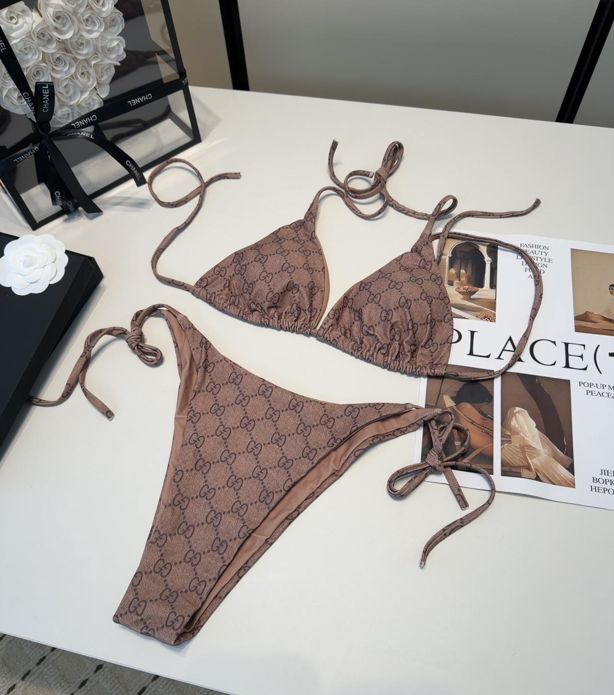 古奇泳衣，上身显瘦而且好看！穿着很洋气😍SML