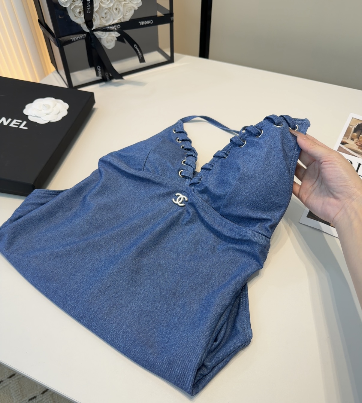 香奈儿泳衣，上身显瘦而且好看！穿着很洋气😍SML